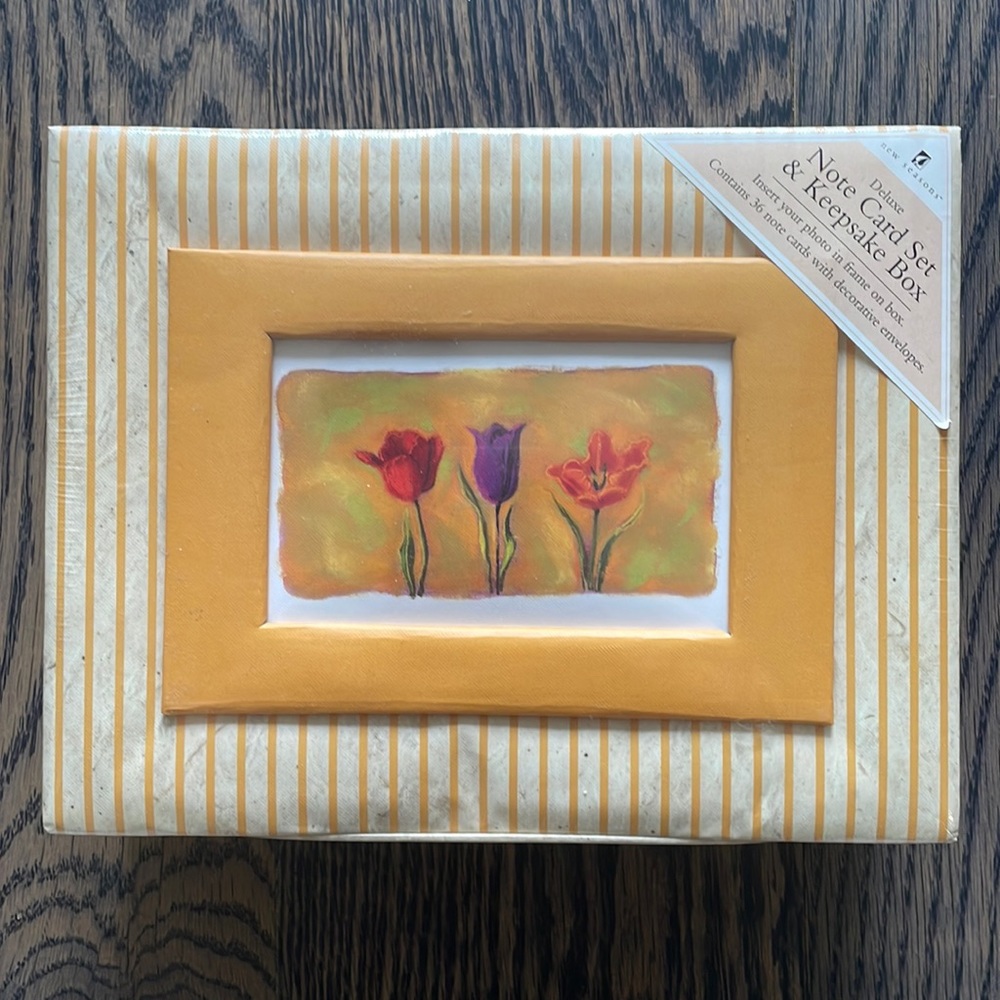 🆕 New in Plastic Deluxe Note Card Set & Keepsake Box